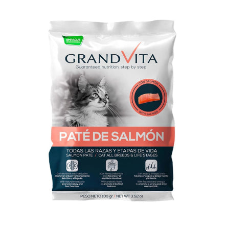 GRAND VITA PATÉ DE SALMÓN GATO 100 GRS