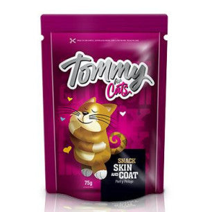 Snack Tommy Cat Skin and Coat piel y pelaje 75G (morado)