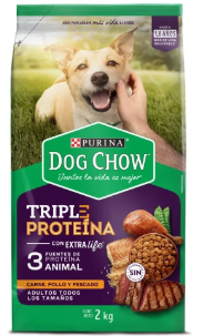 DOG CHOW TRIPLE PROTEINA ADULTOS TODOS LOS TAMAÑOS 2KG