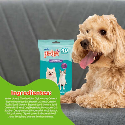 PAÑITO PETYS CLORHEXIDINA 40UND