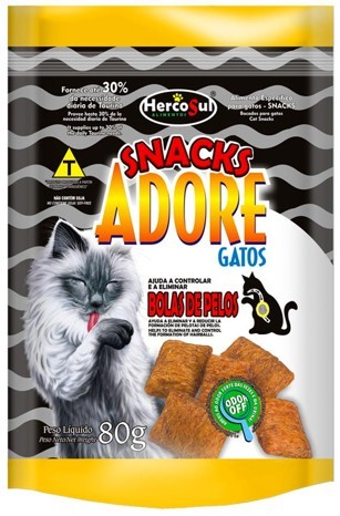 ADORE SNACKS GATO ADULT PELOS LARGOS 80GR