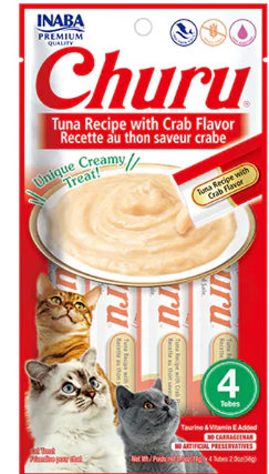 CHURU TUNA RECIPE WITH CRAB FLAVOR / BOLSA * 4 UNIDADES * 14GR ( ROJA)