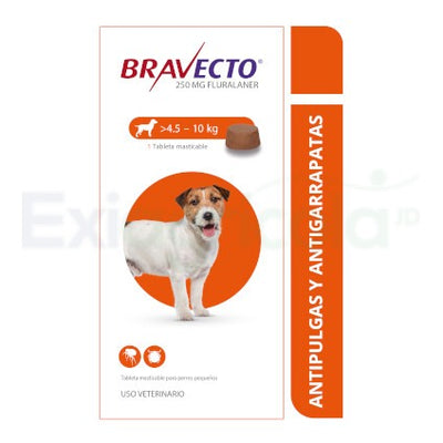 BRAVECTO 250 MG DE 4.5 A 10 KCAJA X 1 TABLE