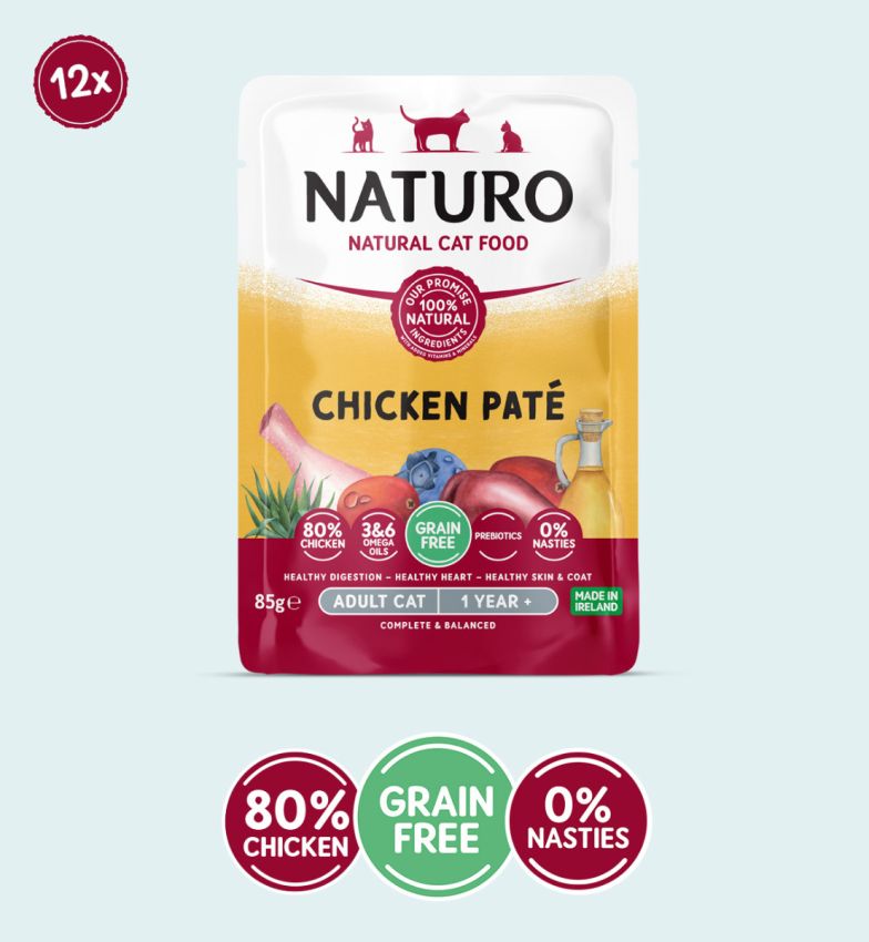 NAT GF CAT POUCH CHICKEN PATE 85G UND