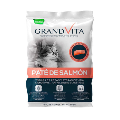 GRAND VITA PATÉ DE SALMÓN GATO 100 GRS