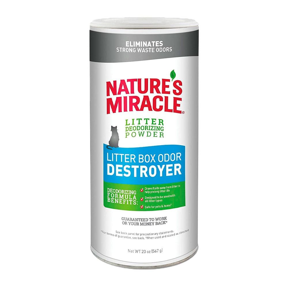 NATURE MIRACLE GATO POLVO DESTRUCTOR DE OLORES CAJA ARENA 20 Oz