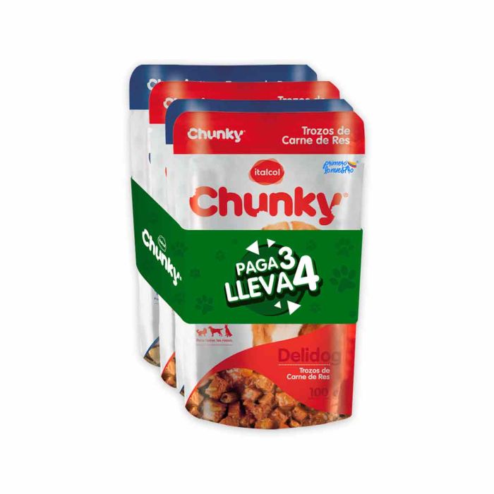CHUNKY DELIDOG TROZOS DE RES 100GR X 4