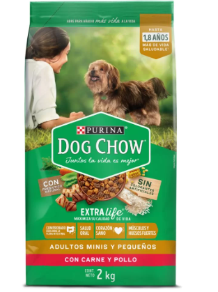 DOG CHOW ADULTOS MINIS PEQUEÑOS CARNE POLLO 2KG