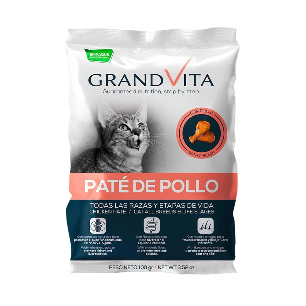 GRAND VITA PATÉ DE POLLO GATO 100 GRS