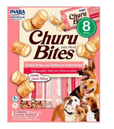 CHURU INABA PERRO BITES POLLO CON SALMON X 8