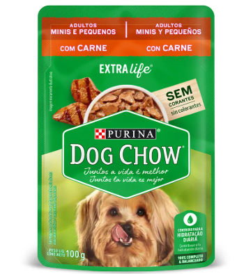 DOG CHOW ADULTOS MINIS Y PEQUEÑOS CON CARNE 100GR