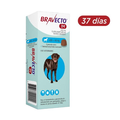 BRAVECTO 37 DIAS 400 MG 20 A 40 K CAJA X 1 TAB