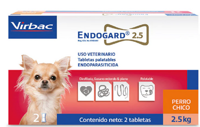 ENDOGARD 2.5 (2.5 KG) PERROS PEQUEÑOS TABLETA